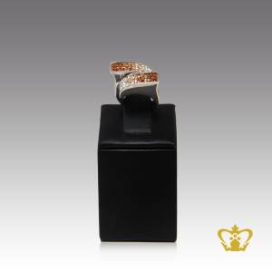 Sparkling-shiny-brown-silver-ring-embellish-with-multicolor-crystal-diamond