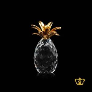 Artistry-Crystal-Replica-of-a-Pineapple-Embellish-with-Golden-Leaves