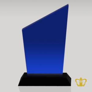 Blue-Crystal-Plaque-Award-Trophy-with-Black-Base-Customized-150X96X16MM