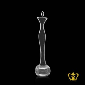 Personalized-crystal-trophy-with-Oscar-theme-stands-on-round-crystal-base-customized-text-engraving-logo