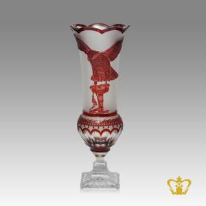 Crystal-decorative-vase-with-falcon-engraved-UAE-traditional-souvenir-and-national-day-gift