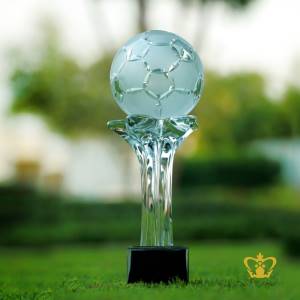 Football-replica-crystal-trophy-with-black-base-sports-event-games-awards-customized-logo-text-