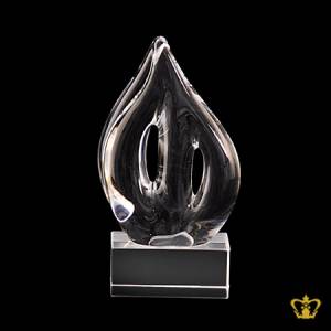 Crystal-flame-trophy-with-clear-base-customized-logo-text