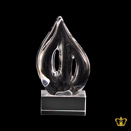 Crystal-flame-trophy-with-clear-base-customized-logo-text