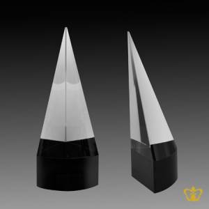 Crystal-Cone-Trophy-with-Black-Base-Customized-Logo-Text-240-MM