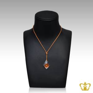 Modish-lovely-floral-orange-crystal-pendant-charming-gift-for-her