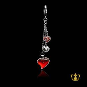 Triple-heart-red-crystal-heart-charm-modish-gift-for-loved-one-souvenir-for-her