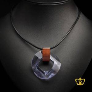 Voguish-round-violet-crystal-pendant-with-square-hovel-trendy-gift-for-her