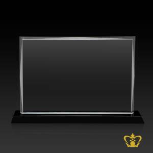 Rectangle-Trophy-Crystal-Horizontal-with-Black-Base-Customized-Logo-Text-12-Inch-x-8-Inch-
