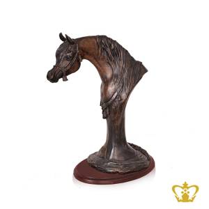 A-Masterpiece-Sculpture-of-a-Horse-stands-on-a-Circular-Base
