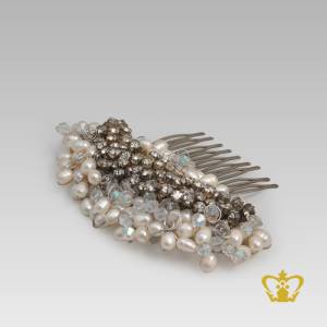 Hair-clip-embellish-with-white-pearl-and-crystal-stone-exquisite-jewelry-gift-for-her