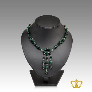 Dangling-necklace-inlaid-with-green-crystal-stone-exquisite-jewelry-gift-for-her