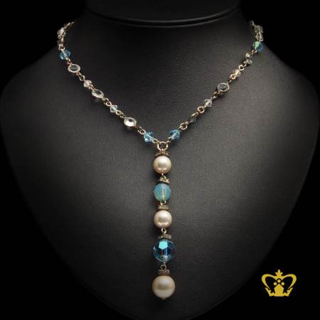 Dangling-crystal-pendant-embellished-with-multicolor-crystal-stone-and-pearl