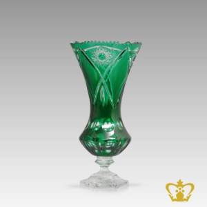 Masterpiece-Artistic-Green-Crystal-Vase-Intricate-Detailing
