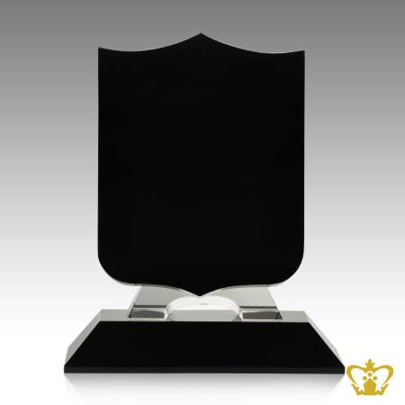 Black-Shield-Trophy-with-Crystal-Base-Customized-Logo-Text-9-5-INCH-X-5-5-INCH-