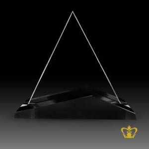 Crystal-triangular-trophy-with-a-black-base-customize-logo-text