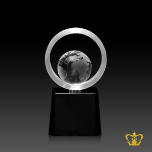 Manufactured-Artistry-Rotating-Globe-Trophy-stands-on-Black-Crystal-Base-Customize-Text-Engraving