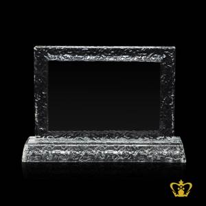 Crystal-flame-plaque-trophy-with-clear-base-customized-logo-text