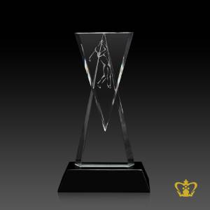 Personalized-crystal-golf-trophy-with-black-base-customized-text-engraving-logo