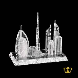 Skyline-of-Dubai-Famous-Landmark-Crystal-Replica-Gift-Tourist-Souvenir-8-Inch-Customized-Logo-Text-