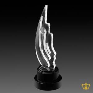Handcrafted-Leaf-Trophy-Crystal-Black-Round-Base-Customized-Logo-Text-