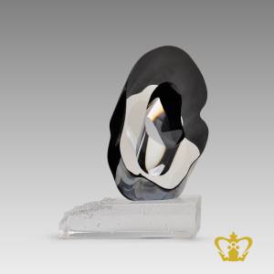 Abstract-designer-modish-handcrafted-black-crystal-desktop-item-with-base