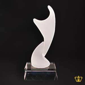 Handcrafted-Crystal-Frosted-Twist-Trophy-with-Customized-Clear-Base-Text-Logo