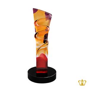 Personalized-best-double-swirl-trophy-with-round-black-base