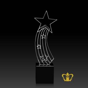 Rising-Star-Trophy-Crystal-Cutout-with-Black-Base-Customized-Logo-Text-13Inch