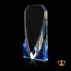 Personalized-crystal-twin-leaf-trophy-customized-logo-text-engraving