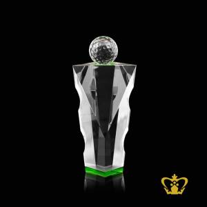 Manufactured-Artistic-Crystal-Golf-Trophy-with-Intricate-Design