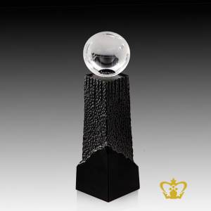 Handcrafted-Crystal-Theme-Globe-stands-on-Rock-Trophy-Text-Engrave-Logo-Text