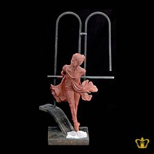 A-Masterpiece-Ballerina-Figurine-in-Color-Brown-with-Intricate-Detailing