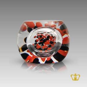Smooth-and-rounded-crystal-potpourri-embellished-with-bright-red-and-black-colors-skillfully-crafted-gift-souvenir