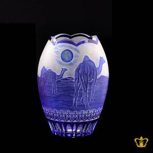 Crystal-decorative-vase-with-camel-engraved-UAE-traditional-souvenir-gift