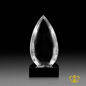 Half-Drop-Crystal-Trophy-with-Black-Base-Customized-Logo-Text