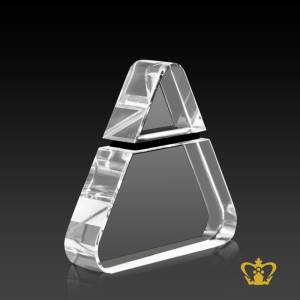 Personalized-crystal-trophy-theme-triangle-shape-customized-text-engraving-logo-base-UAE-famous-gifts
