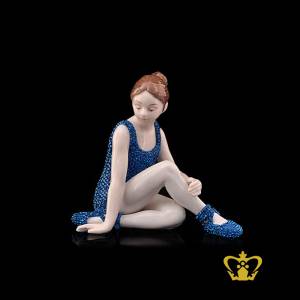 A-Masterpiece-Ceramic-Figurine-of-a-Ballerina-in-Blue-Ballet-Dress