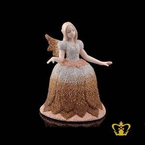 A-Masterpiece-Ceramic-Figurine-of-a-Fairy-in-Silvery-Brownish-Ball-Gown-Embellish-with-Swarovski-Stones