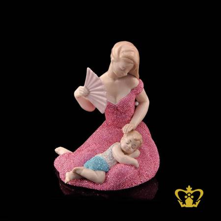 A-Masterpiece-Ceramic-Figurine-of-a-Mother-with-a-Sleeping-Baby