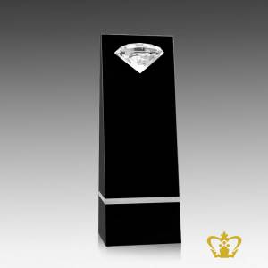 Crystal-half-diamond-black-slant-trophy-customized-logo-text