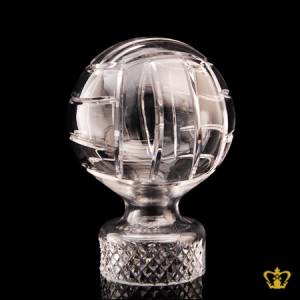 Personalized-Crystal-Replica-of-Volley-Ball-Trophy-Customized-Text-Engraving-Logo-Base-Box