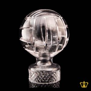 Personalized-Crystal-Replica-of-Volleyball-Trophy-Customized-Text-Engraving-Logo-Base-Box