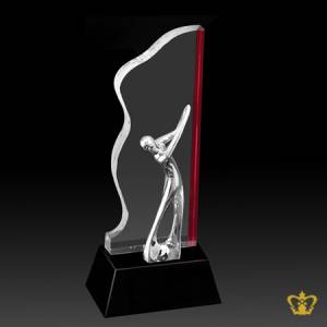 Personalized-Crystal-Golf-Curvy-Trophy-With-Metal-Golf-Man-Stands-On-Black-Crystal-Base-Customized-Text-Engraving-Logo
