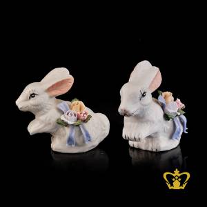 A-Masterpiece-Ceramic-Figurine-of-a-Rabbit-with-Colorful-Flowers-on-the-side