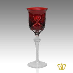 Copper-ruby-crystal-wine-goblet-with-floral-pattern-hand-engraved-and-elegantly-carved-stem-