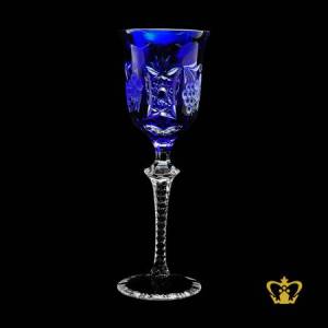 Cobalt-blue-elegant-red-wine-crystal-goblet-with-intense-star-cuts-and-grapevine-hand-carved-stylish-clear-stem