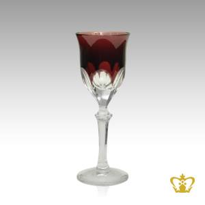 Enchanting-amethyst-stylish-epoch-crystal-liqueur-glass-tulip-shaped-with-curved-facets-pattern-elegantly-hand-carved-stem