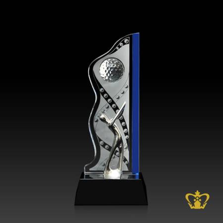 Personalized-Crystal-Golf-Curvy-Trophy-with-Metal-Golf-Man-Stands-On-Black-Crystal-Base-Customized-Text-Engraving-Logo