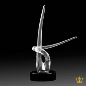 Masterpiece-Artistry-Crystal-Replica-of-a-Stem-Trophy-stands-on-Circular-Black-Crystal-Base